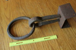 Iron Hitch with ring Hand made forged blacksmith Antique tractor horse pull tool 3