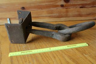 Iron Hitch with ring Hand made forged blacksmith Antique tractor horse pull tool 6