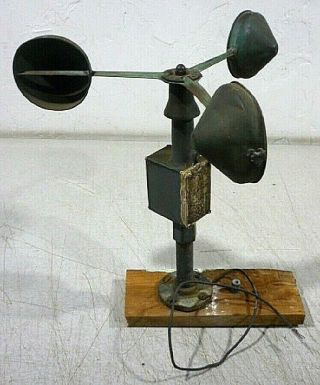 Antique Vintage Windvane Anemometer Weathervane 3 Cup Wind Speed Measurement