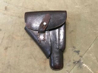22e Wwii German Walther Pp Leather Holster - Black