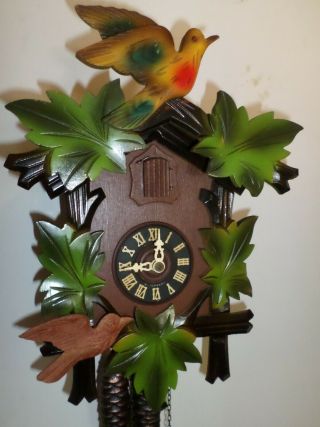 German Black Forest Emil Schmeckenbecher 2 Bird Traditional Cuckoo Clock