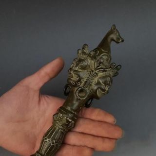 Tibetan Buddhist Classical Bronze Hayagriva Buddha Phurpa Vajra Pestle 3