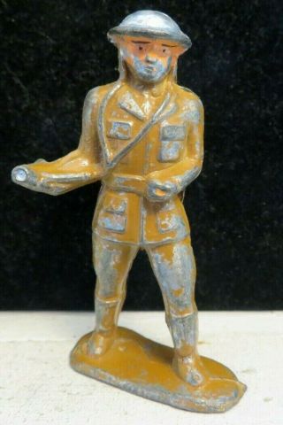 Vintage Rare Tommy Toy Lead Toy Soldier Doctor In Brown Uniform Tt - 12