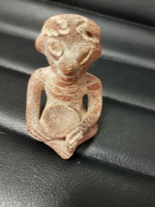 Antique Ancient Mayan Or Aztec Pottery Clay Statue Figure