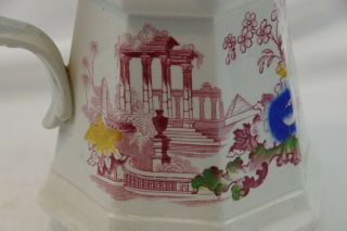 Cleopatra Francis Morley Pitcher Pink Egyptian Temple Flowers Antique1850 ' s 7