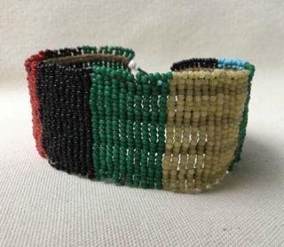 Collectible Vintage Zulu African Beaded Anklet Ankle Bracelet - 10 1/4 " On