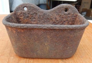 Small Antique 19th Century Wall Mount Cast Iron Vessel - Rough But Solid