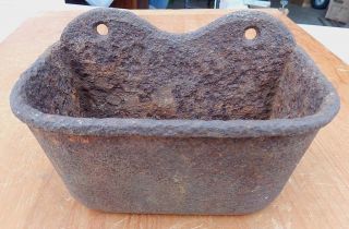 Small Antique 19th Century Wall Mount Cast Iron Vessel - Rough but Solid 2