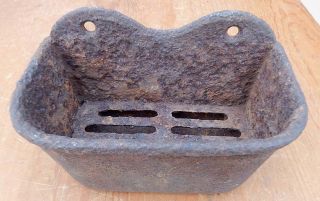 Small Antique 19th Century Wall Mount Cast Iron Vessel - Rough but Solid 3