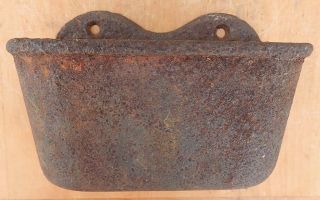 Small Antique 19th Century Wall Mount Cast Iron Vessel - Rough but Solid 5