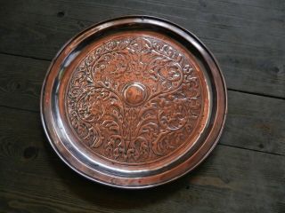 Stunning Keswick Arts And Crafts Circular Copper Tray
