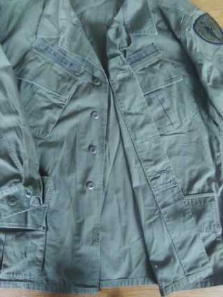 Vintage Vietnam War U.  S.  Army Green Uniform Shirt Coat Men’s Combat Tropical L 4