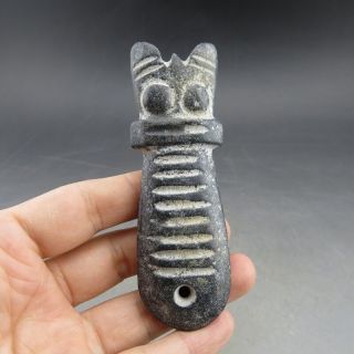 Chinese Jade,  Hongshan Culture,  Hand - Carved,  Jade (black Magnet) Eagle Choi Y900