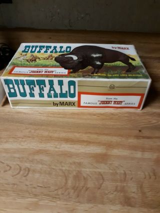 Vtg Marx Toy Johnny West Series Western buffalo I box.  Great 2