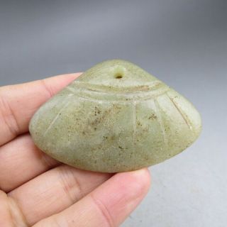 China,  Jade,  Hongshan Culture,  Natural Jade,  Shell,  Pendant B2252