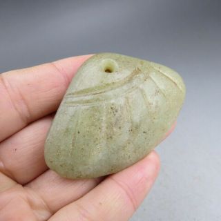 China,  jade,  Hongshan culture,  natural jade,  shell,  pendant B2252 3