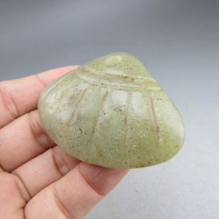China,  jade,  Hongshan culture,  natural jade,  shell,  pendant B2252 4
