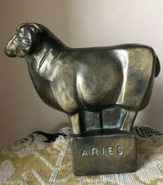 Vintage Retro Fred Press Mid Century Modern Sculpture Sheep Aries Horoscope