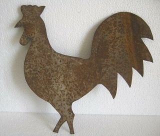 Antique Vintage Old Iron Rooster Cutout Weather Vane Top Portion
