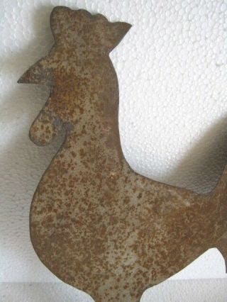 ANTIQUE VINTAGE OLD IRON ROOSTER CUTOUT WEATHER VANE TOP PORTION 2