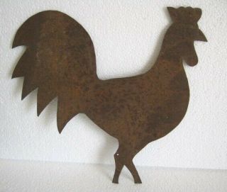 ANTIQUE VINTAGE OLD IRON ROOSTER CUTOUT WEATHER VANE TOP PORTION 4