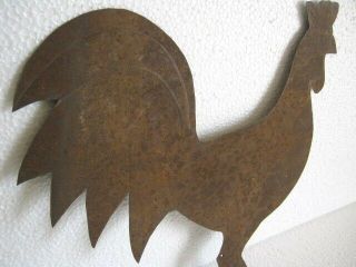 ANTIQUE VINTAGE OLD IRON ROOSTER CUTOUT WEATHER VANE TOP PORTION 5