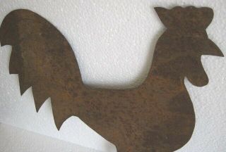 ANTIQUE VINTAGE OLD IRON ROOSTER CUTOUT WEATHER VANE TOP PORTION 6