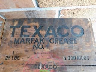 Vintage TEXACO Marfak Grease No.  4 Wooden Crate 3