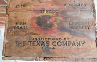 Vintage TEXACO Marfak Grease No.  4 Wooden Crate 4