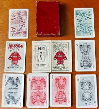 Rare 1903 Antique Card Game Japs Set - Mikado - Birdino Game Co - Kalamazoo,  Mi