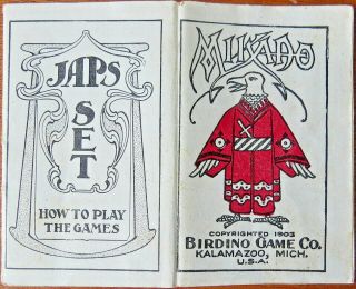 Rare 1903 Antique Card Game JAPS SET - MIKADO - BIRDINO GAME CO - KALAMAZOO,  MI 2