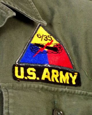 vtg 60s US Army Vietnam Era DSA 1963 Sateen OG - 107 Shirt Patches rare sz 50 XXL 2