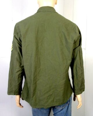 vtg 60s US Army Vietnam Era DSA 1963 Sateen OG - 107 Shirt Patches rare sz 50 XXL 5
