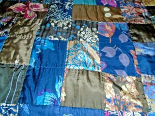 ANTIQUE CRAZY SILK QUILT RARE FIND 1930 ' S FULL/ QUEEN JUST DRY CLEANED 4