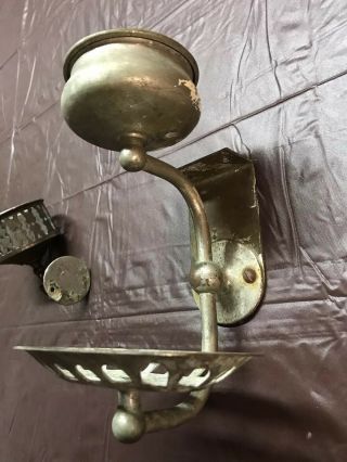 Antique Vintage Nickel Brass Victorian Cup Toothbrush Soap Holder Bathroom 2