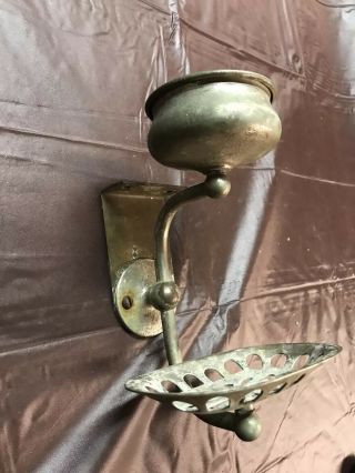 Antique Vintage Nickel Brass Victorian Cup Toothbrush Soap Holder Bathroom 3