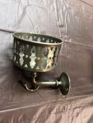 Antique Vintage Nickel Brass Victorian Cup Toothbrush Soap Holder Bathroom 4