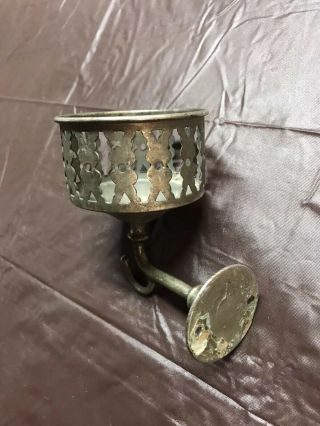 Antique Vintage Nickel Brass Victorian Cup Toothbrush Soap Holder Bathroom 5