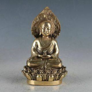 Exquisite Chinese Tibet Buddhism Brass Buddha Statue Made