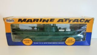Reliable Toy Of Canada Plastic Atomic Submarine Boat 1950 