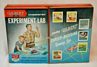 Vintage 1950s Gilbert Chemistry Experiment Lab 12076 - Mostly Complete W/ Manuals
