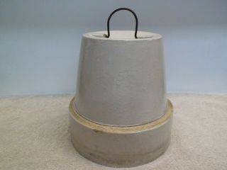 Antique Porcelain Stoneware Crock Chicken Feeder,  Buckeye Pottery Blue Ribbon 3