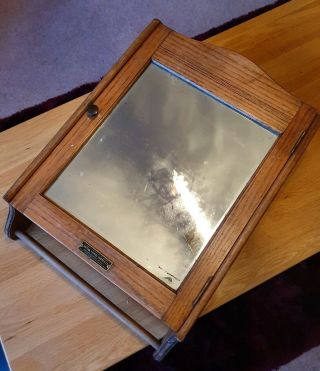 Antique C.  1910 Medicine Cabinet With Mirror By The The Initial Towel Supply Co