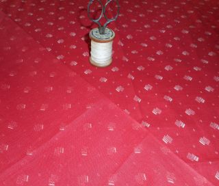 Antique 19thc Red Geometric Calico Cotton Fabric Dolls Quilts Period Projects