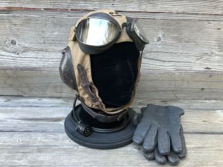 Ww2/wwii Luftwaffe Pilots Summer Cap,  Goggles,  Mic/plug & Gloves -