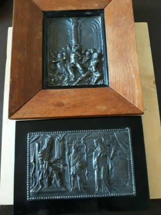 Rare Antique Bronze Plaques.  The Flagellation Of Christ,  Galeazzo Mondella
