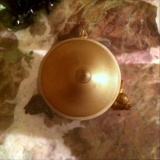 Orientalist/ Arabesque 20 ' s Gold Polychromed Brass & Alabaster Powder Jar/ Box 5