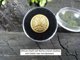 Old Rare Vintage Antique Civil War Relic Eagle Staff Officer Cuff Button