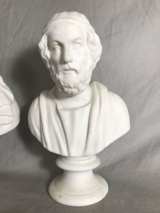 Ca 1870 Parian Bust Homer By Bevington Stoke - On - Trent J&tb 19thc