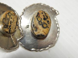 Fossil Ammonite Antique Vintage Mexican Sterling Silver Earrings Mexico
